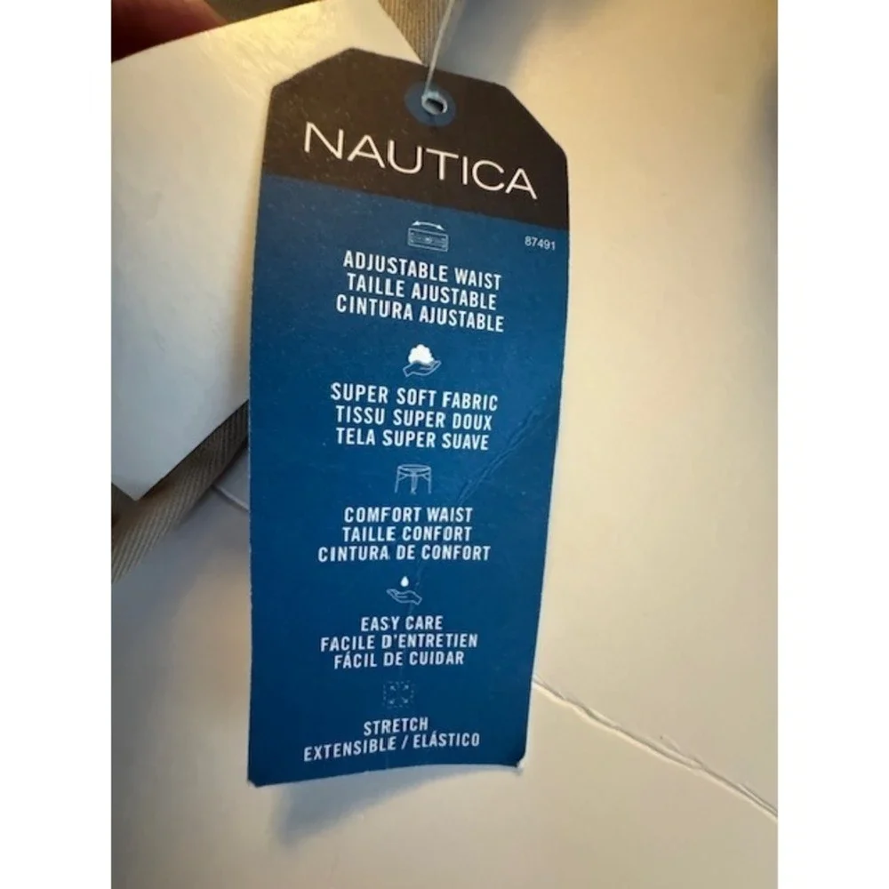 NWT Nautica Boys Adjustable Waist Khaki School Uniform Pants - 20 Regular - Picture 6 of 12
